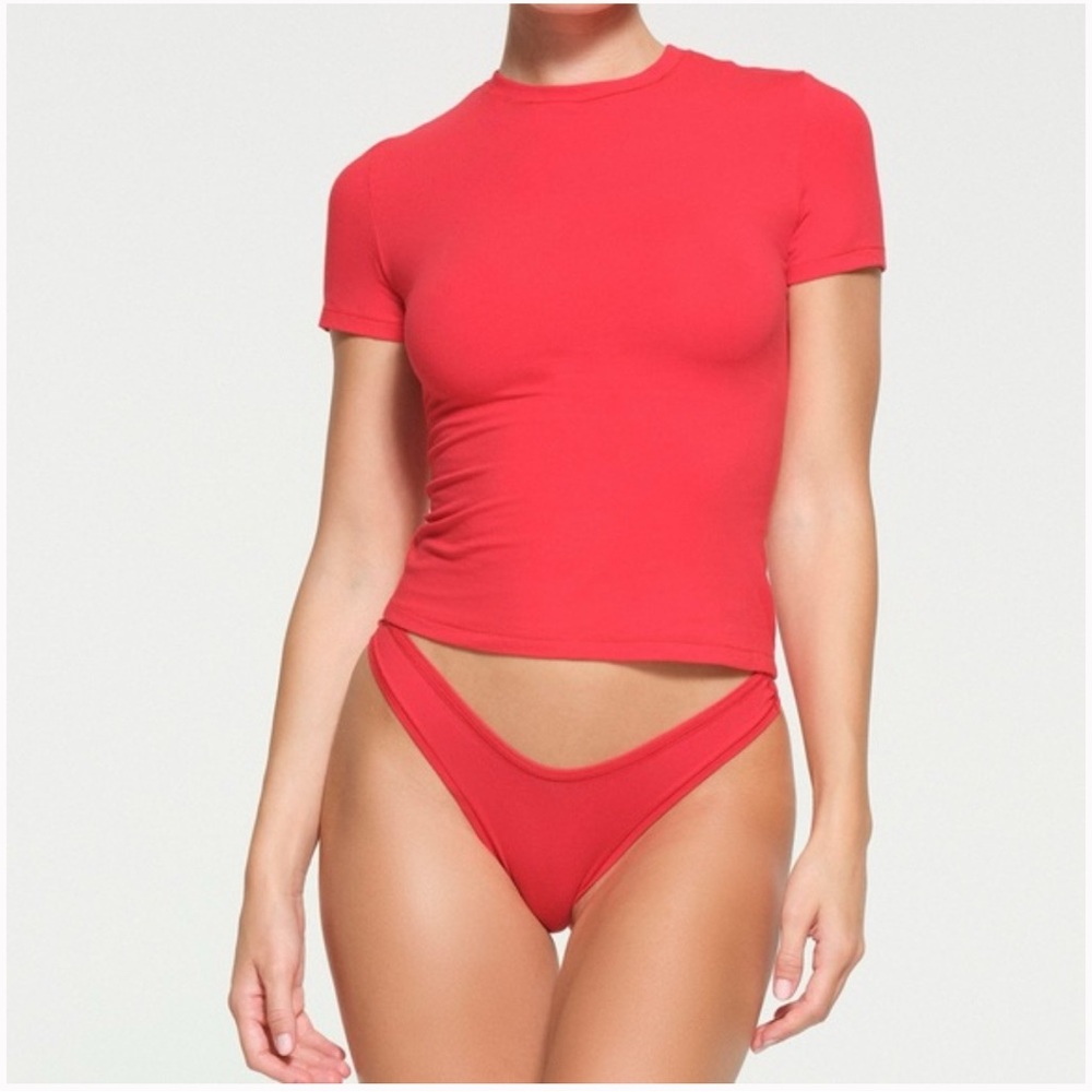SKIMS Cotton Jersey T-Shirt Color Red Size Small